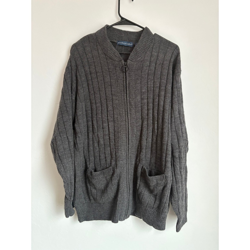 Vintage 90s Norterhn Isles Zip Knit Cardigan‎ Grannycore Cottagecore Grandpacore